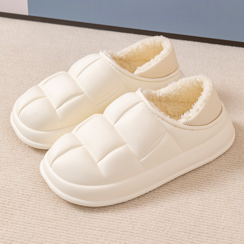 Boji impermeable Zapatillas de algodón para las mujeres desgaste de invierno antideslizante pétalos interior hogar cálido hogar forro polar zapatillas para hombres