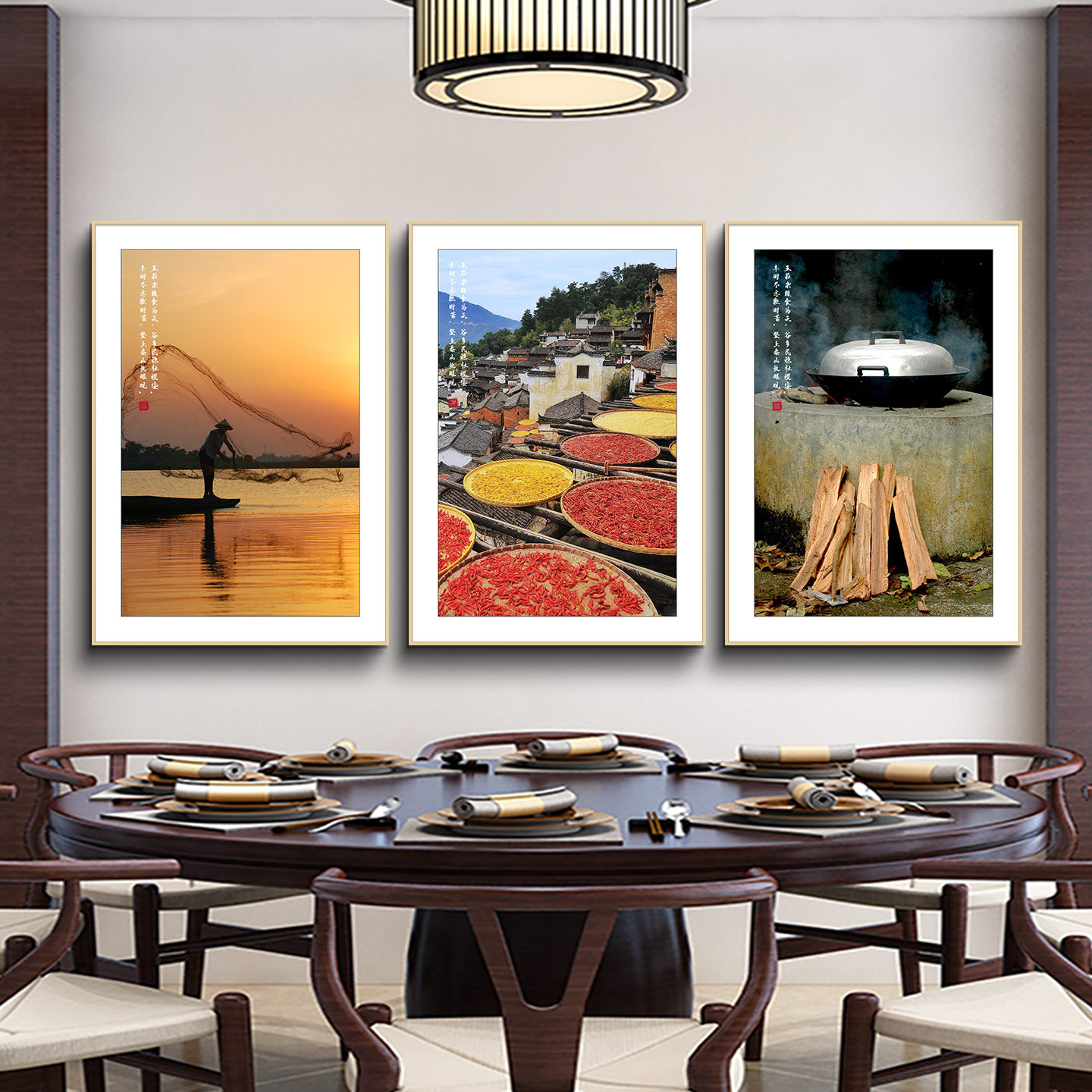 农家饭店墙面装饰湘菜馆火锅店挂画餐厅背景墙壁画玄关过道装饰画