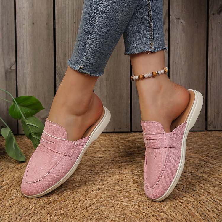 Women's Plus Size Flat Sandals, 2026 Summer New Style, Closed Toe, Retro, European And American Style Fashionable Sandals For Women._vogvips.com