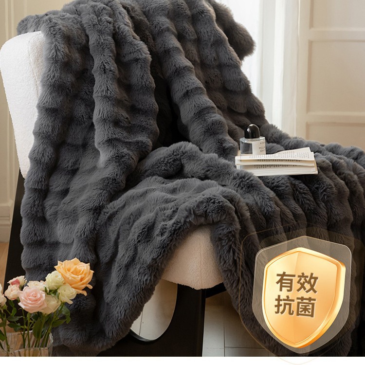 Manta de lana de conejo de lujo ligero, siesta de oficina, aire acondicionado, sofá, manta, engrosamiento de invierno, manta de terciopelo, manta de edredón pequeño