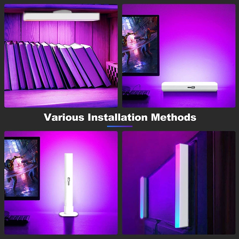 Полноцветная атмосферная подсветка для рабочего стола Amazon, RGB призрачный свет, световой контроль музыки