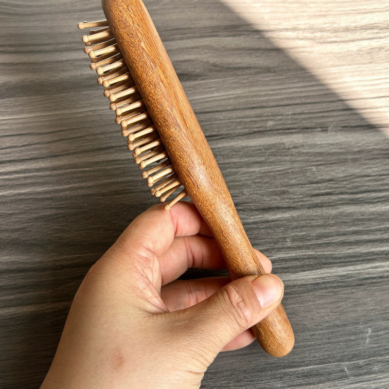 無垢材ポータブルエアバッグコーム女性のメイクアップコームストレートヘア美容ヘアコーム家庭用帯電防止カーリングヘアマッサージコーム|undefined