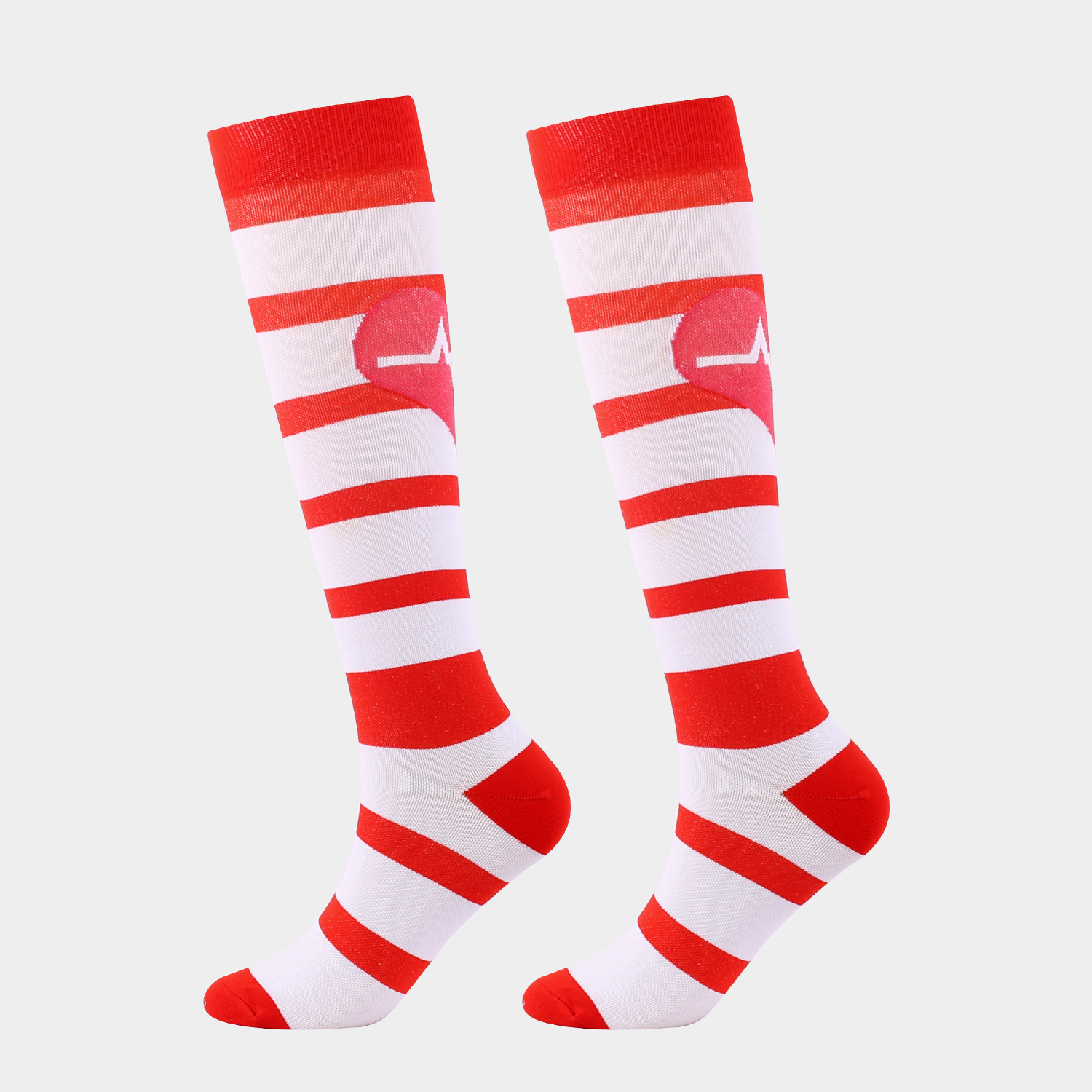 Nueva enfermera médica transfronteriza calcetines de compresión en forma de corazón medias de compresión deportiva fábrica en stock ventas directas