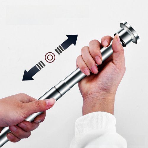Stainless steel hole-free telescopic rod for drying rack, bathroom shower curtain rod, curtain rod, door curtain rod, bedroom wardrobe support rod