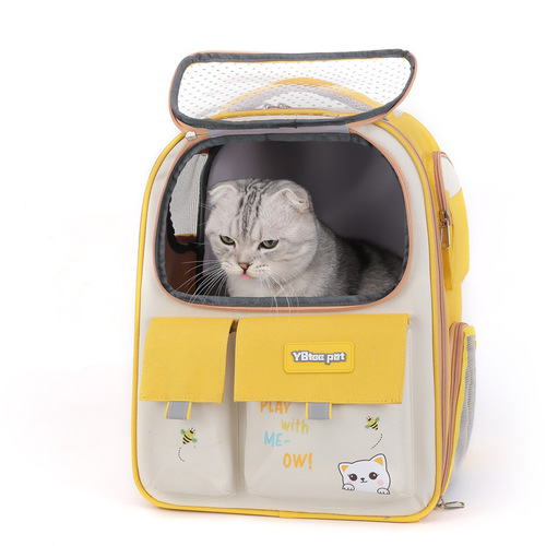Portable Dual-Shoulder Cat Bag - Large Capacity Oxford Cloth Outing Backpack -  New Pet Bag for Cats