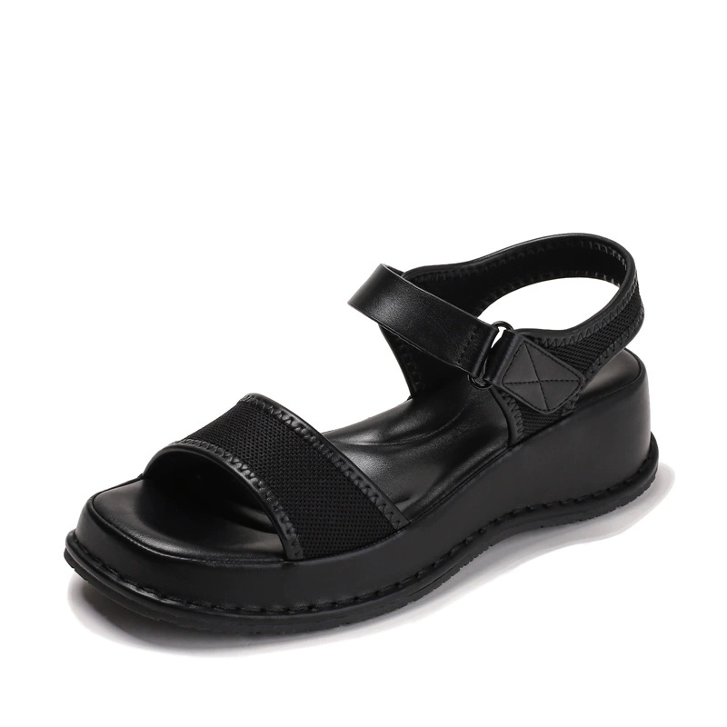 Summer shoes with velcro for leisure, universal sandals platform, footwear