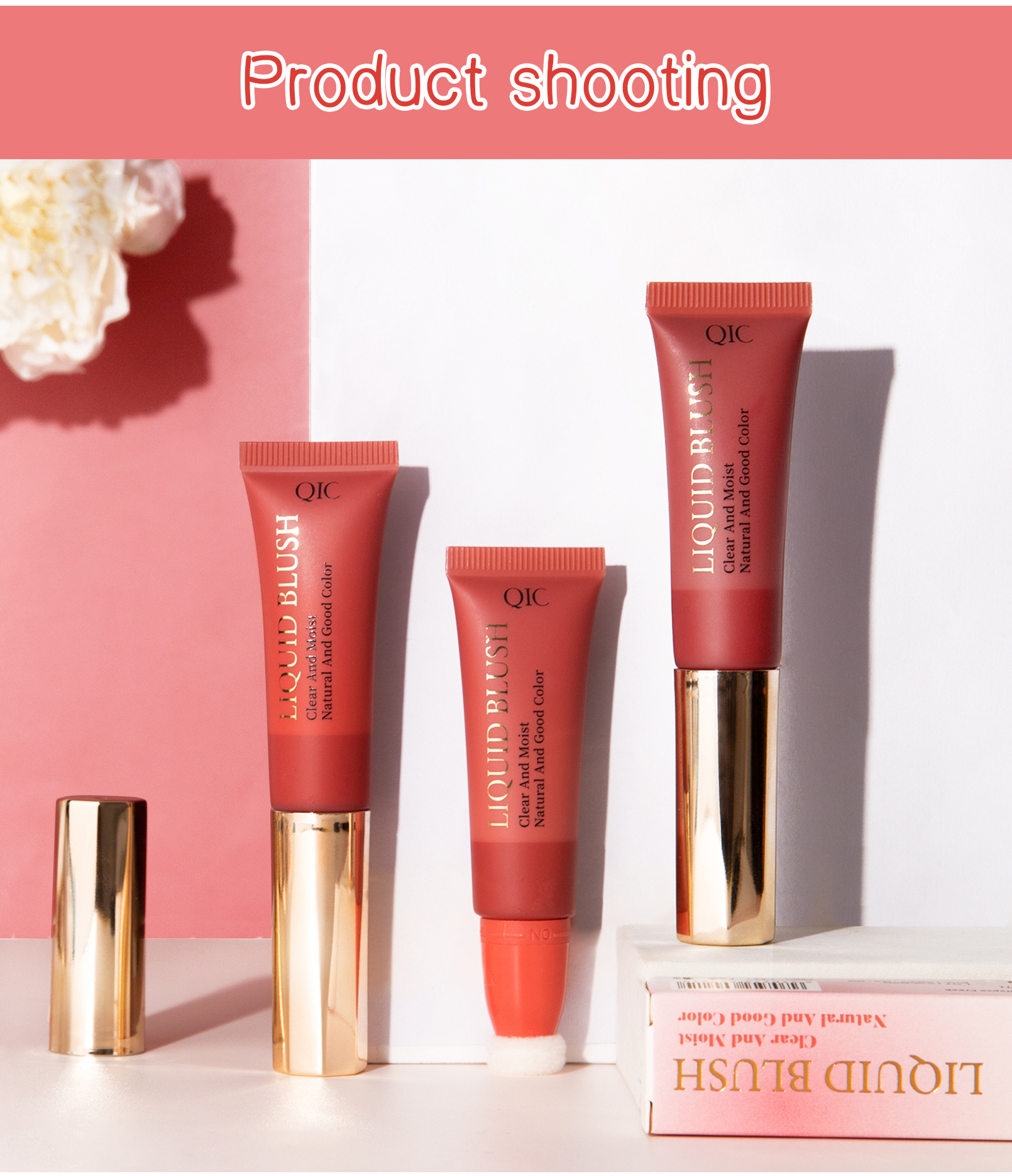 QIC Cross-border Light and Soft Blush Cream Moisturizing, hydrating, easy to spread, Smooth and long-lasting liquid Blush Cross-border makeup undefined