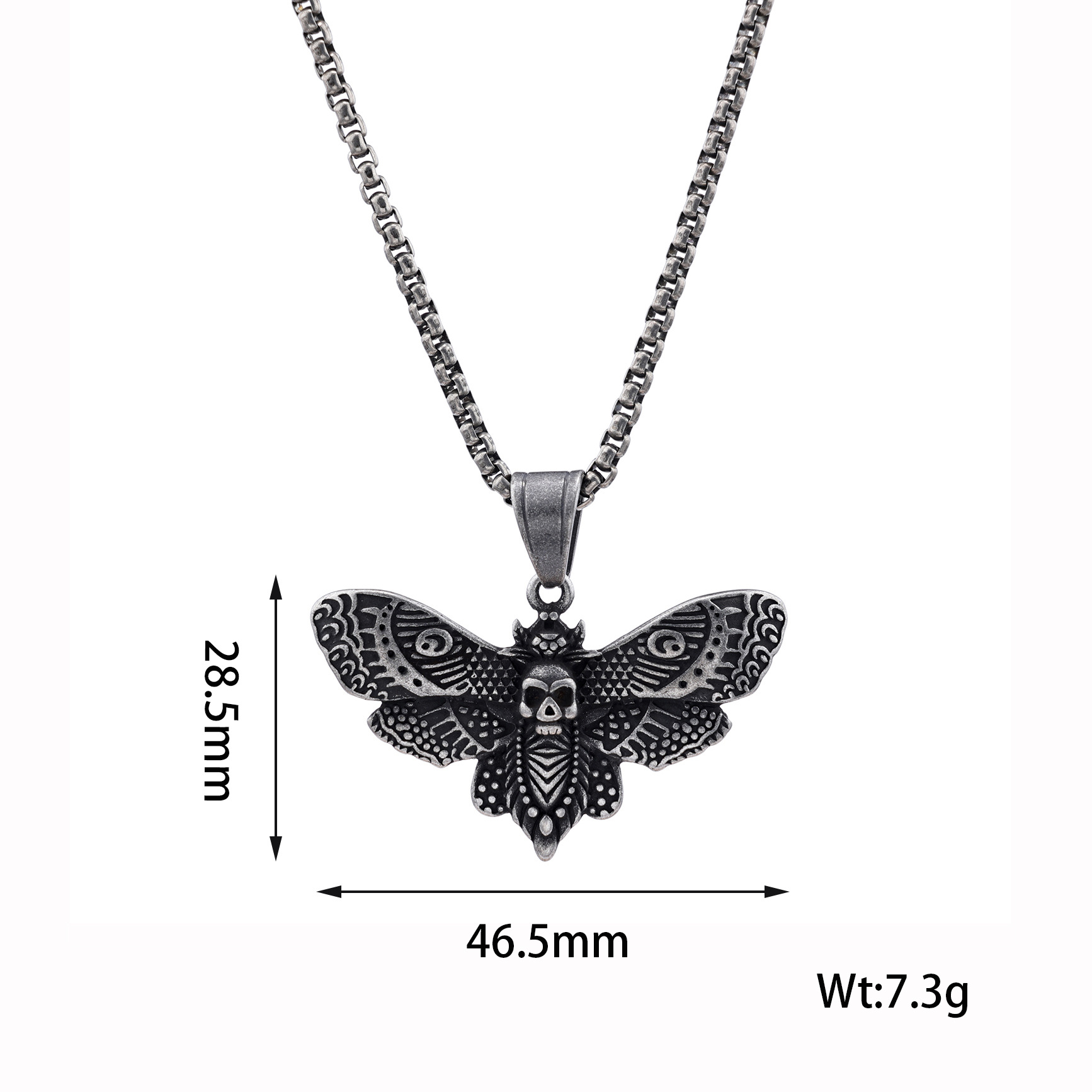 9g Weight 201 Stainless Steel Chain Material Punk Butterfly Skull 304 Stainless Steel Halloween Men'S