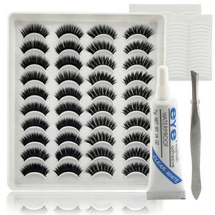 Set of 20 pairs of tweezers with adhesive for repeated use