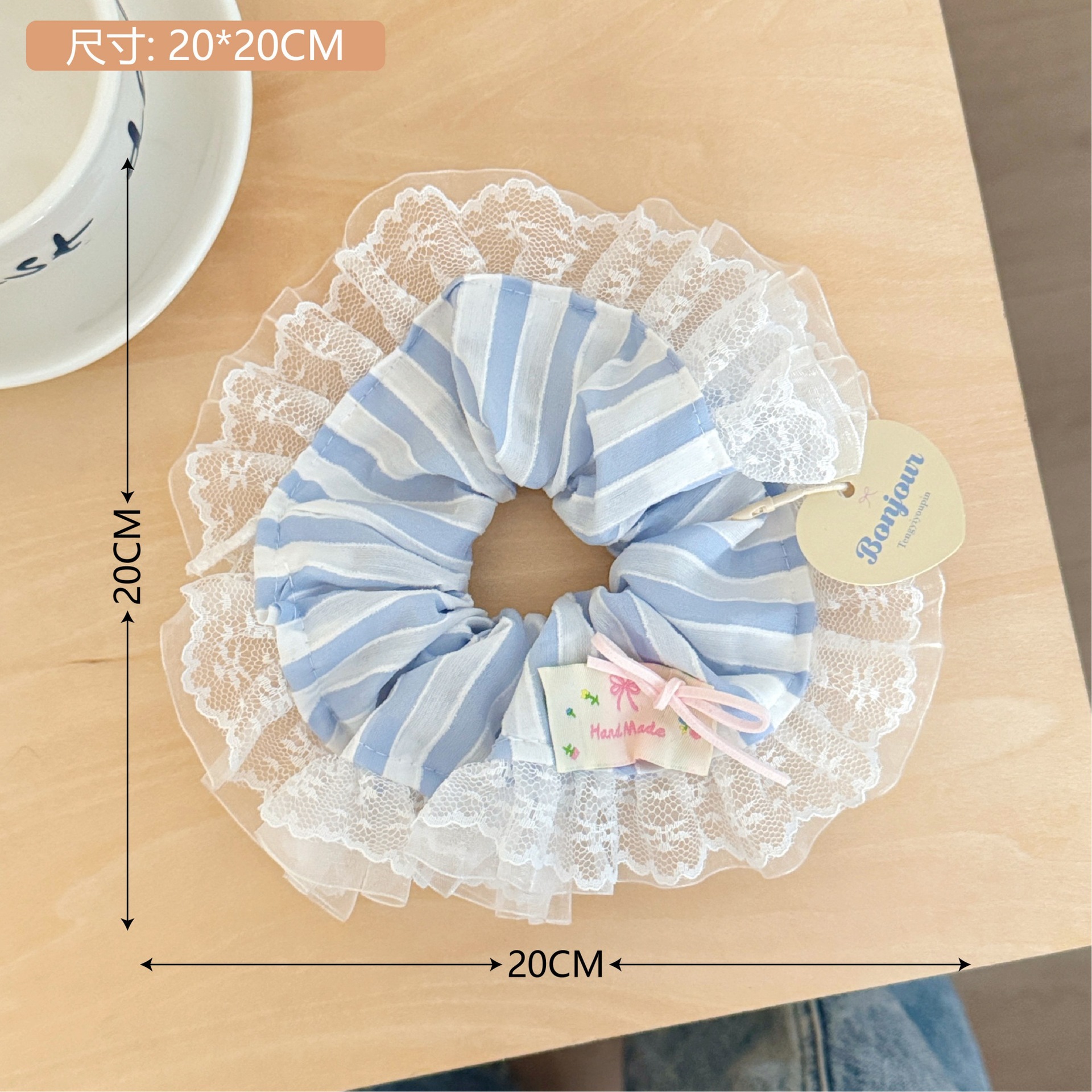 Estilo coreano de alta apariencia de encaje de intestino grueso banda de pelo accesorios para el cabello cuerda de pelo de corazón de niña de todo fósforo pequeño Qing nuevo tocado de cola de caballo de gran altura al por mayor