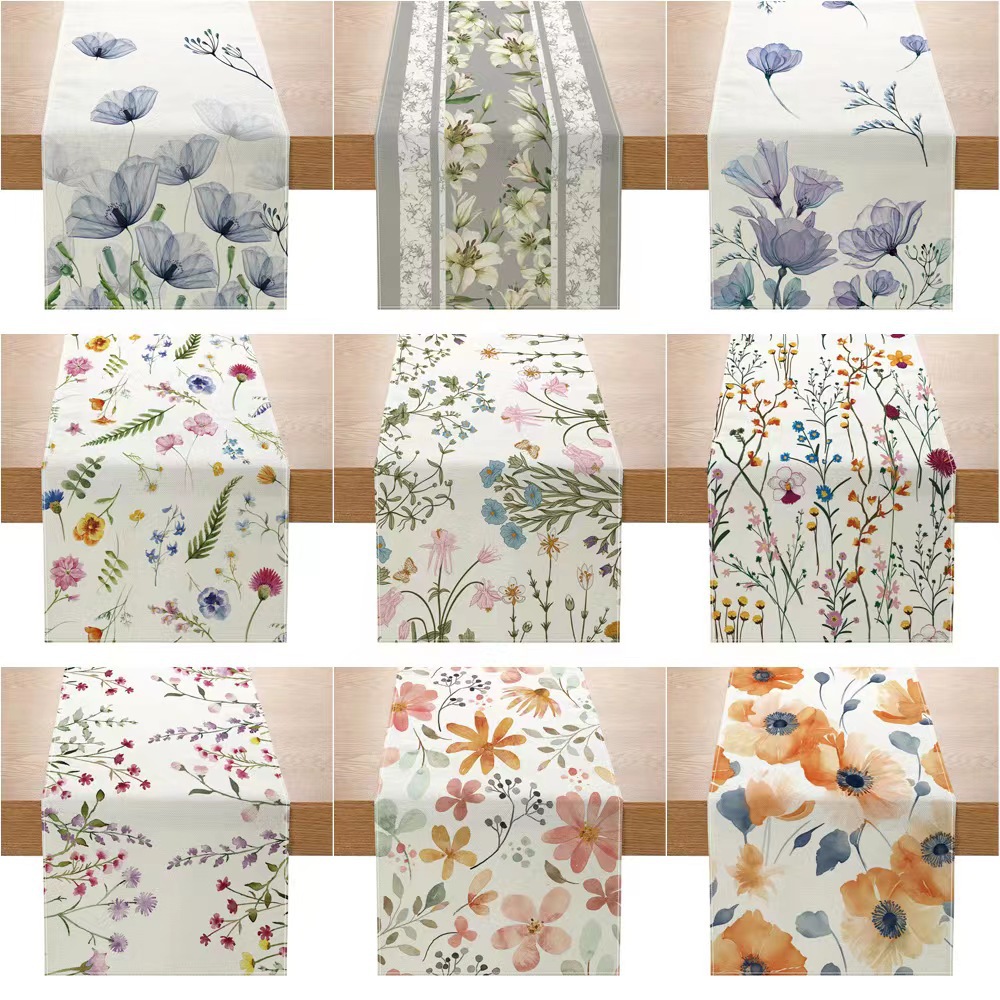 Lino americano impreso camino de mesa planta flor Amazon decoración del hogar paño de mesa pasillo gabinete mesa de café mantel