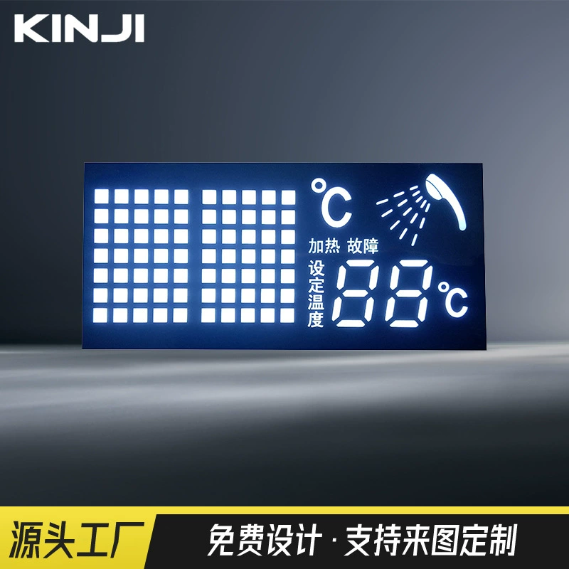 Мощные производители поставляют водонагреватель со светодиодным цифровым цветным экраном, подсветка белого света может быть настроена по индивидуальному коду сегмента.