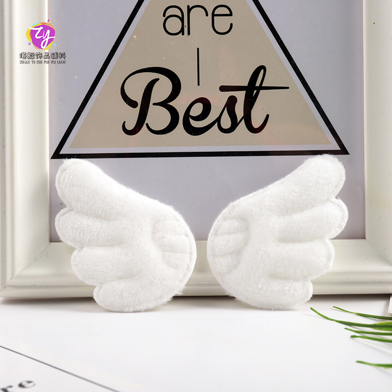 Japanese and Korean style cute white angel wings brooch accessories diy ultrasonic embossing clothing accessories wholesale