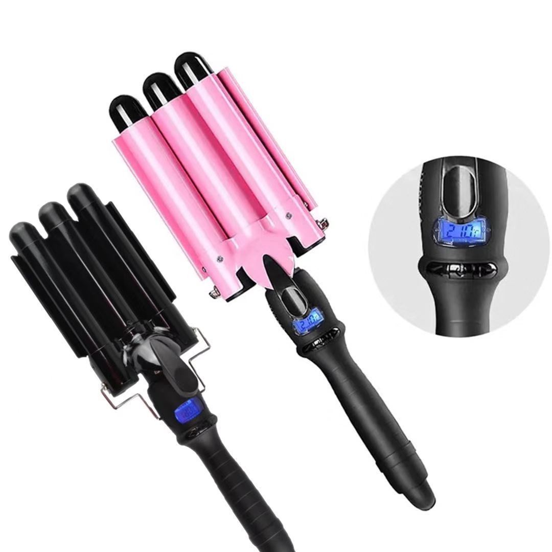 rør flydende krystal elektrisk skinne permanent tre bar hår krølle anordning vand krusning frisørpind æggerull dressing_voghion.com