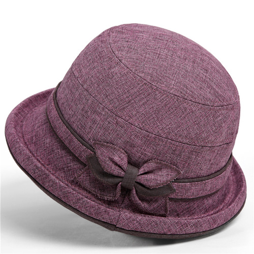 Women and Middle-Aged People Hat Spring and Autumn Mother Fisherman Hat Thin Model Fabric Hat Elderly Hat Grandmother Summer Old Lady Hat