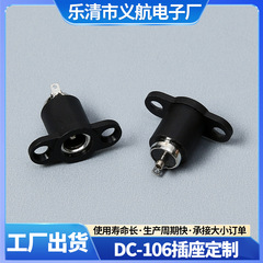 DC-106带耳朵电源插座立式两脚固定螺丝孔插座扭扭车DC插座批发