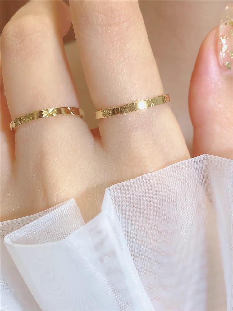 6g Weight Elegant Simple Style Star Stainless Steel Plating Rings