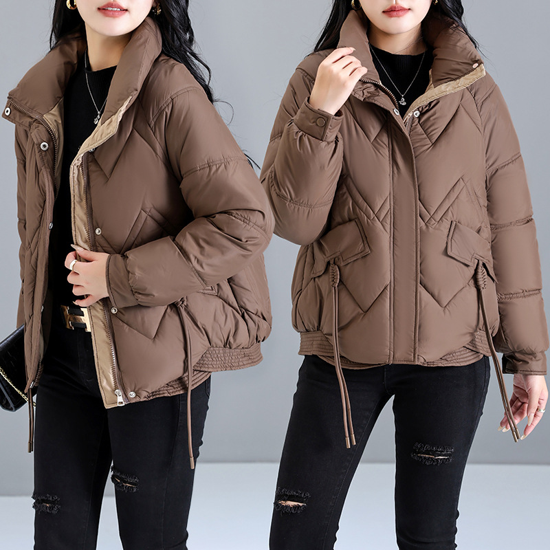 Comercio exterior ropa de algodón para mujeres 2024 nueva ropa de algodón corta de cuello grueso ropa de pan caliente chaqueta de algodón pequeño abrigo de invierno image 1
