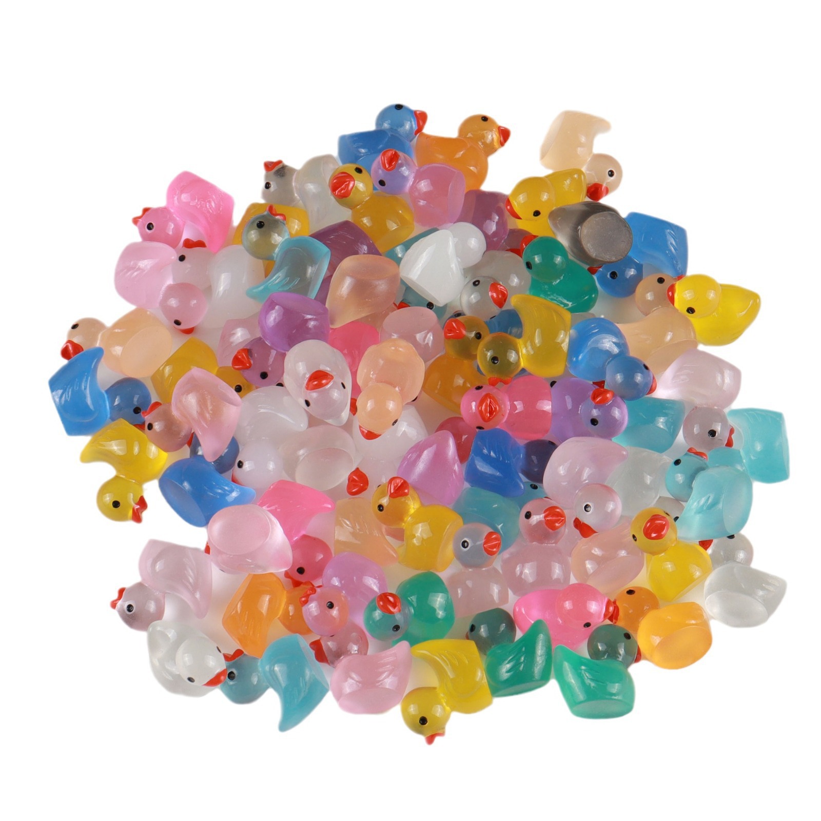 Mini pato luminoso, figura de animal colorida para niños, colgante de resina, micropaisaje, pequeño adorno de resina 3D. image 19