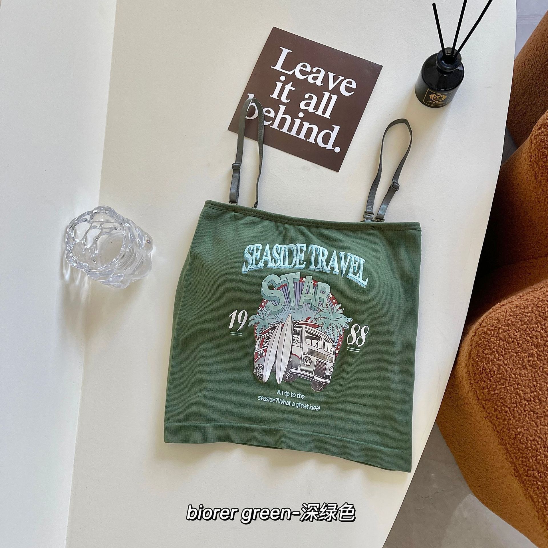 Estilo coreano belleza espalda camisola tubo superior de las mujeres taza fija chica caliente desgaste interior y exterior correa de hombro ajustable camisola