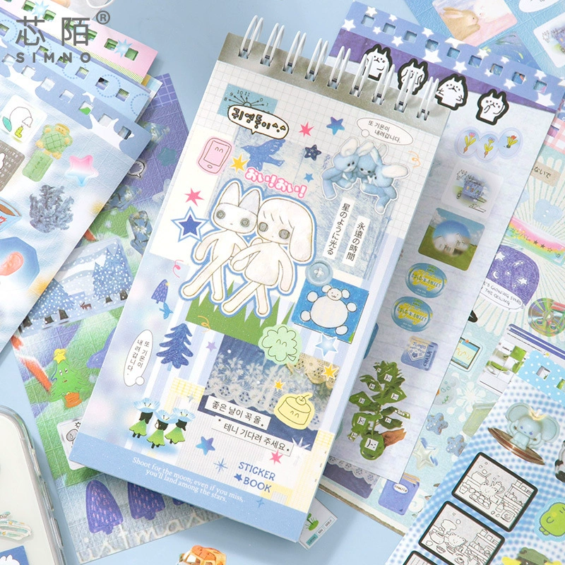 Наклейки из серии "Wonderful Moment" — книжка с наклейками, мультяшная милая девочка, сердце, DIY-декор, материалы для хэндбука, наклейки без вырезания
