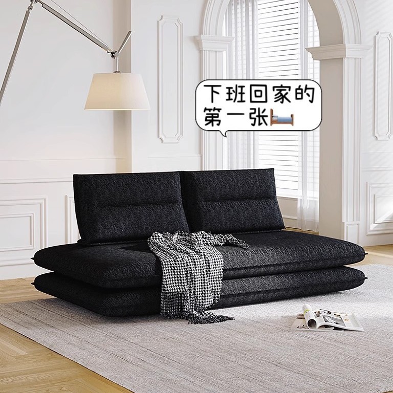 Dual-Purpose Sofa Bed Module Sofa Retro Cream Style Fabric Sofa Small Apartment Can Sleep, Lie Down, Removable and Washable Living Room