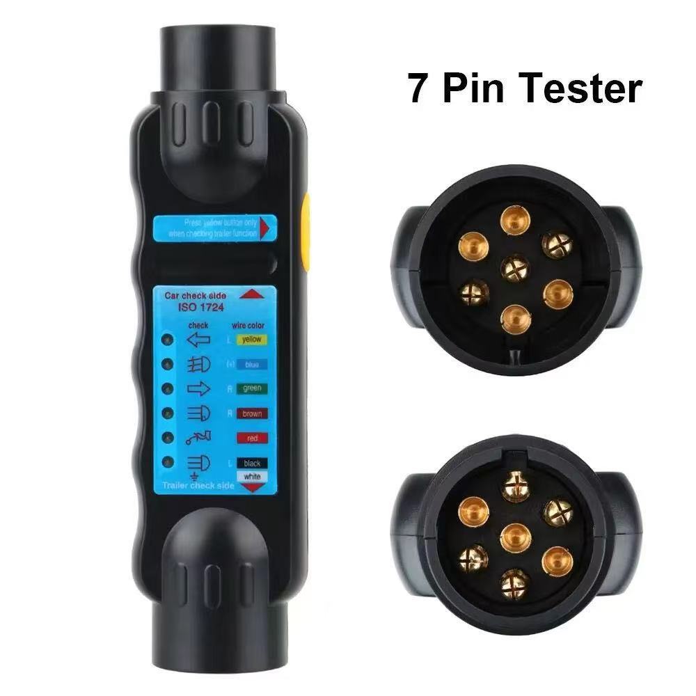 7 Core Trailer Tester 12V Car Resistance 7 Pin Plug Socket Connector Recorder
