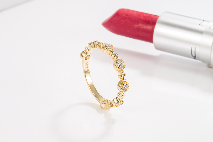 Fashion Solid Color Copper Rings Inlay Zircon Copper Rings