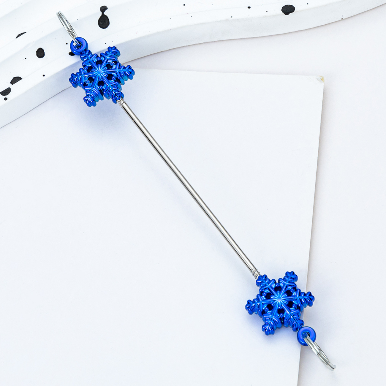 Diy Navidad de nieve transfronteriza barra de cuentas creativa accesorios llavero de cuentas nuevas barras de cuentas de plástico