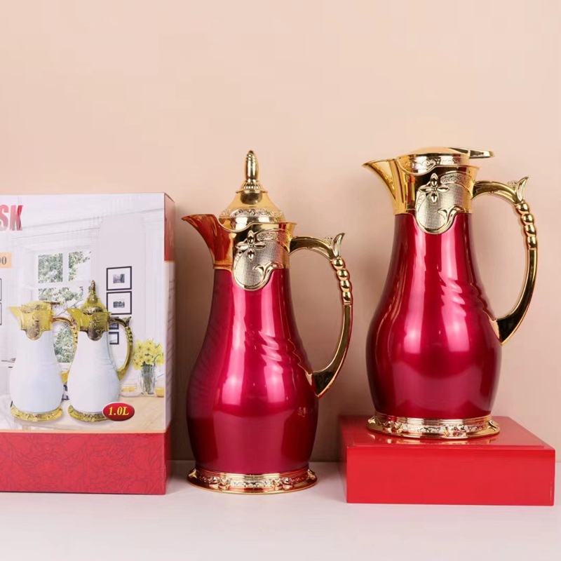 Wedding celebration gift: Red stainless steel large-capacity thermos, hot water kettle, thermal bottle, insulated flask