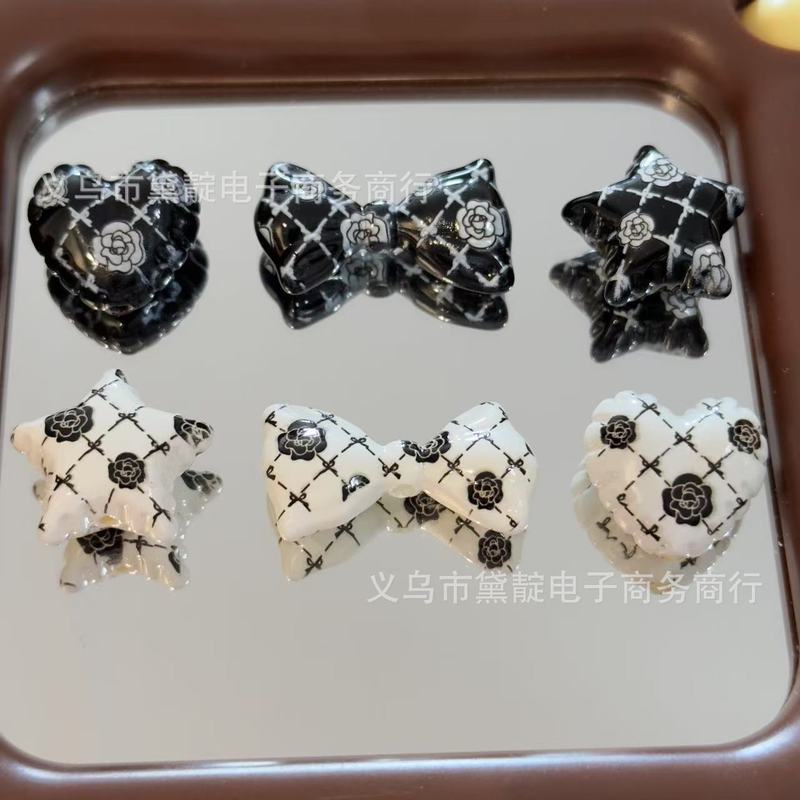 小香风玫瑰蝴蝶结爱心星星串珠 diy亚克力包挂手机链钥匙扣配件|undefined