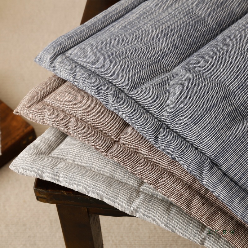 简约薄款坐垫棉麻餐椅子垫防滑汽车夏季办公室板凳座垫久坐屁垫子