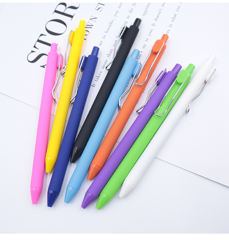 1 Piece Solid Color Learning Plastic Preppy Style Ballpoint Pen display picture 1