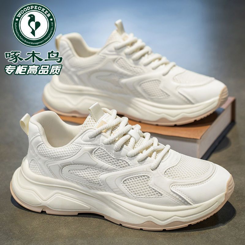 啄木鸟新款老爹鞋男2025秋季网面透气运动休闲鞋潮流百搭板鞋|undefined