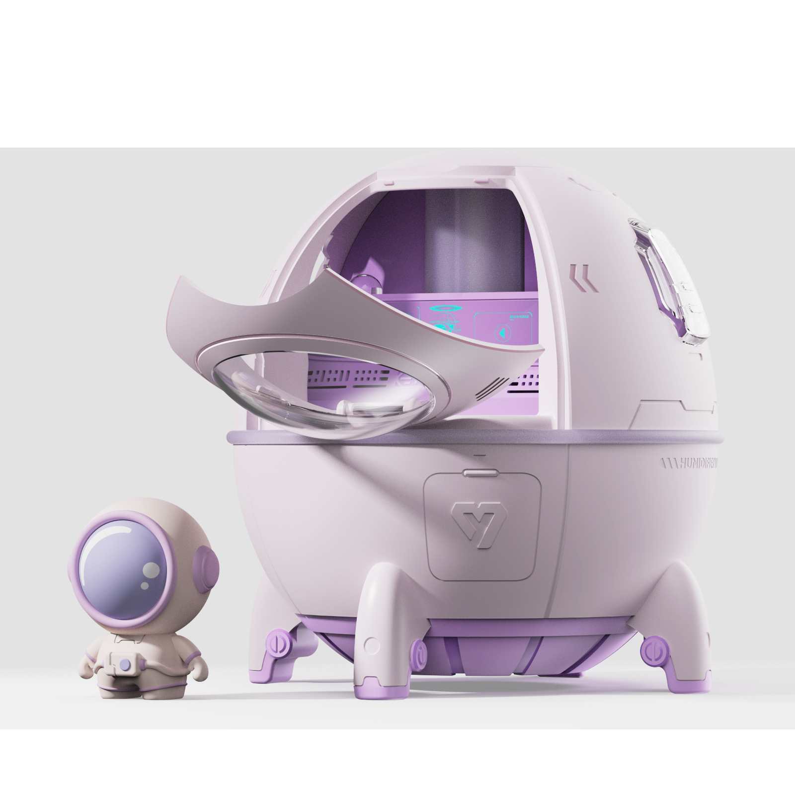 Astronauta humidificador colorido hogar dormitorio coche dormitorio escritorio pequeño humidificador portátil Mute luz de la noche