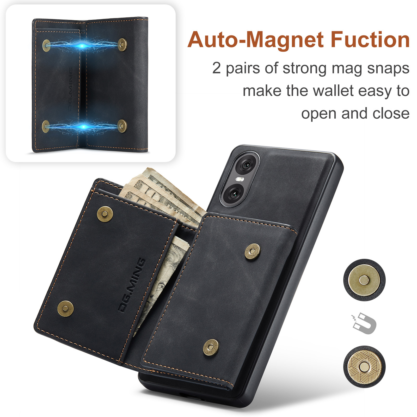 M1 for Sony Xperia 10 VI Protective Case Xperia 1VI Magnetic Split Wallet Phone Case 2024_voghion.com