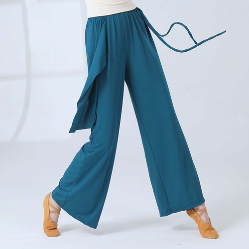 Modern dance practice yoga pants women's loose straight pants classical ribbon dance jazz art test street wear pants