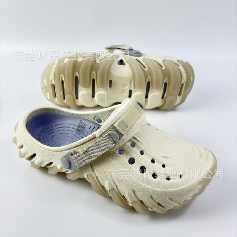 Cros New Tank Corrugated Hole Shoes Beach Shoes Non-Slip Thick-Soled Slippers for Outer Wear Casual Soft Soles Deodorant