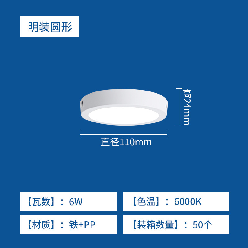 6w [round] surface mounted panel light