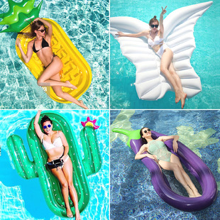 Water Pineapple Inflatable Floating Bed, Pineapple Floating Row, Watermelon Eggplant, Cactus Floating Island, Floating Board, Air Cushion, Drifting Swimming