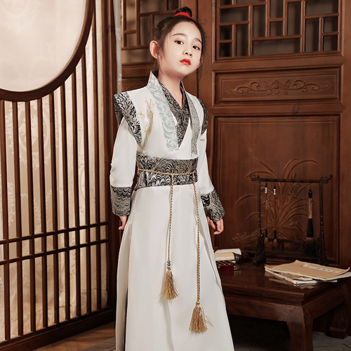 boys hanfu prince swordsman warrior cosplay robe mulan  performance clothing wuxia martial children tang suit boy Chinese folk costumes