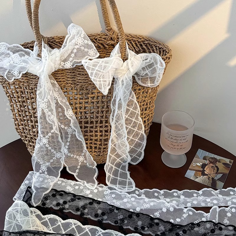 Super cordón de cabello de encaje femenino universal largo arco cordón de cabello de bosque dulce correa de cabello larga bufandas cordón de cabeza