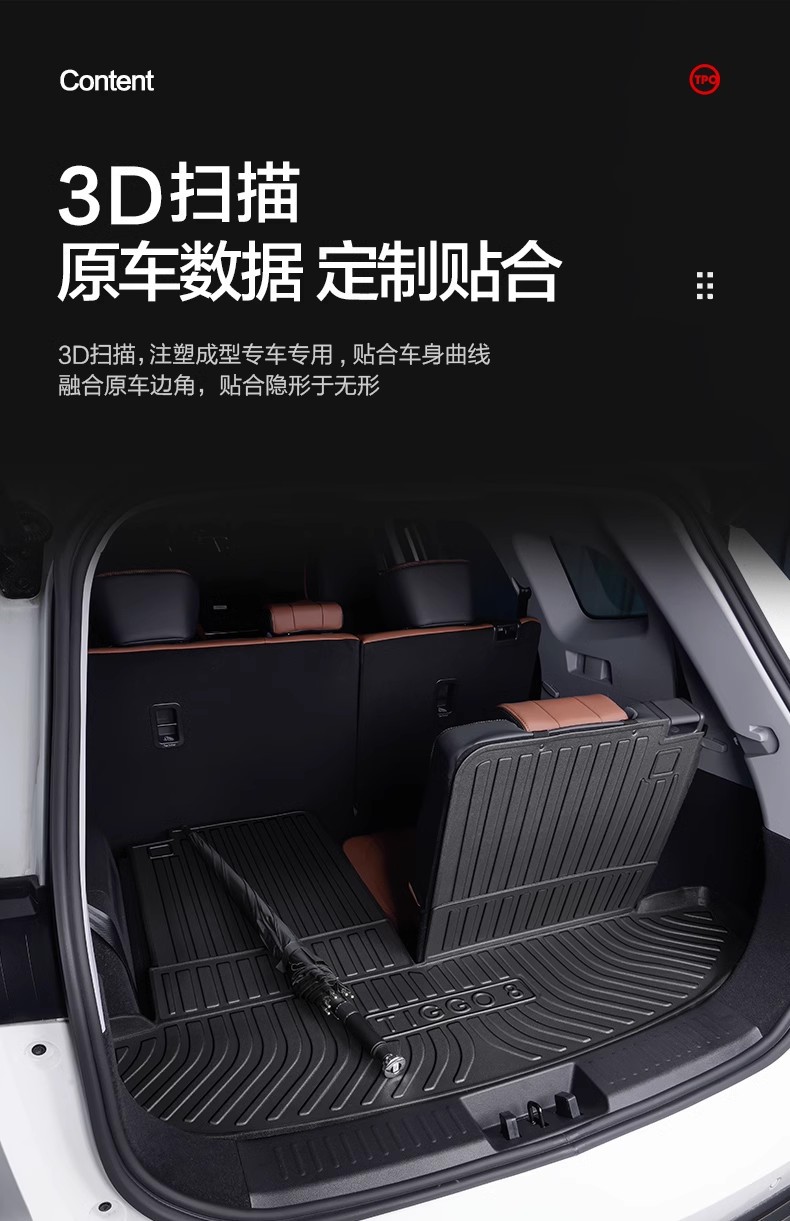 Chery Ruihu 8PLUS/PRO Trunk Mat Car Supplies Changed to Special Accessories for Decoration Kunpeng Edition Trunk Mat