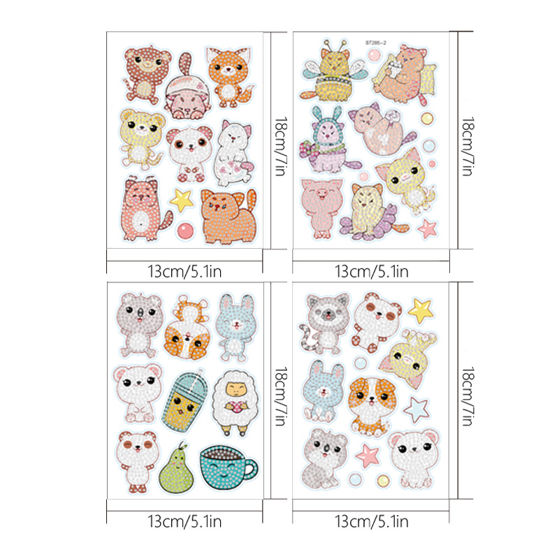 Panda animal pastel postre diamante pintura pegatinas gratis artesanía infantil DIY pegatinas decorativas pegatinas de refrigerador fabricante