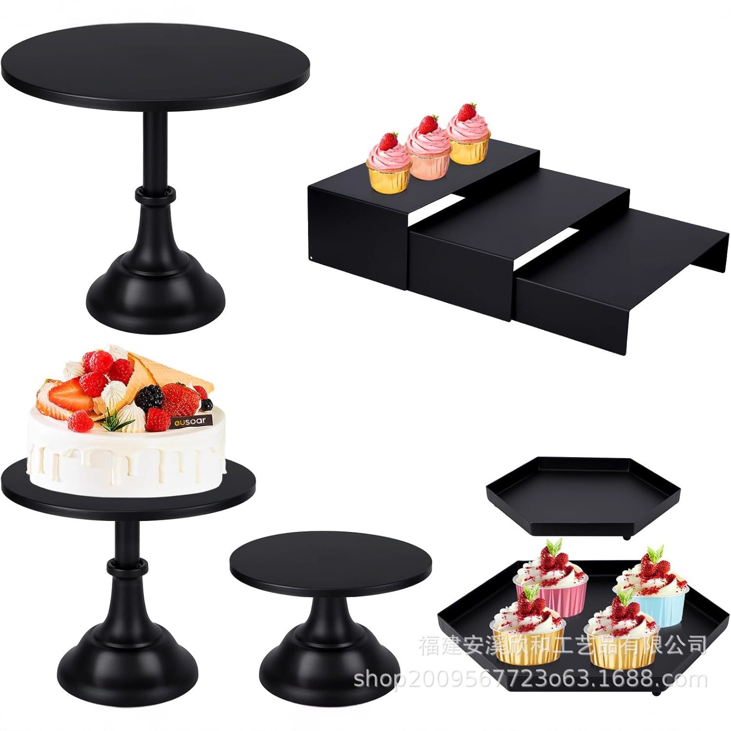 Estante de pastel blanco / dorado, estante de pastel redondo, bandeja de fruta de metal de boda, bandeja de postres de fiesta de celebración