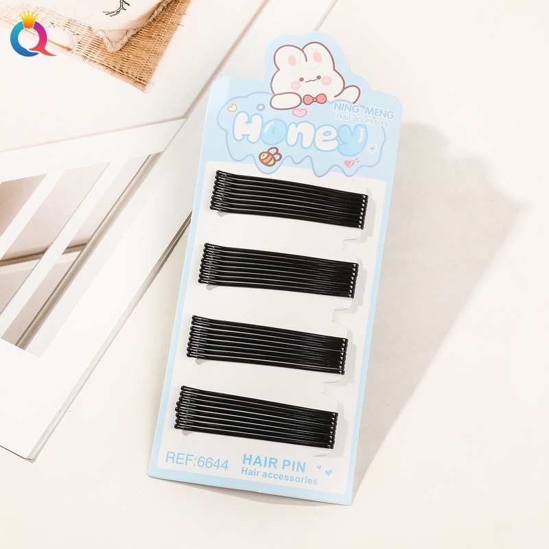 新しいベーシックヘアピンクリップ、ワンラインクリップ、黒髪の小さなクリップ、髪を固定するヘッドギア、女性用スチールクリップ、U字型クリップ|undefined