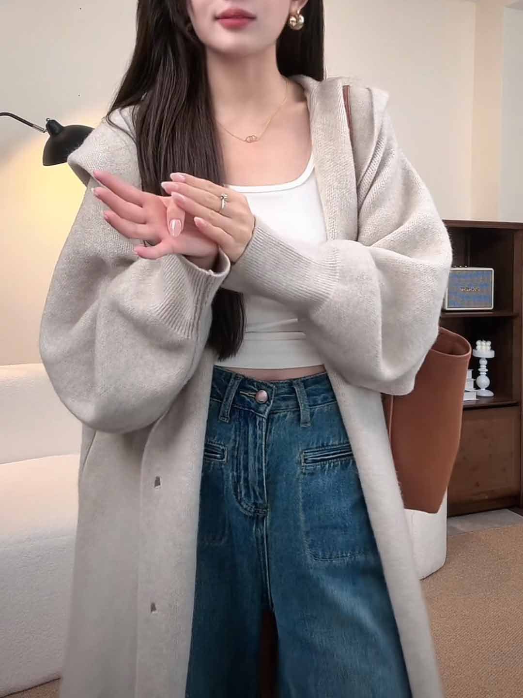 SKU_1_优雅浅咖色 105左右长度 优质正版