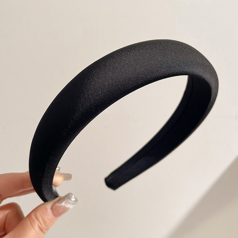 Brazo de cabello negro plegado para mujeres retro francés alto cráneo de borde ancho brazo de cabello de compresión para el cabello Bundle para el cabello fuera de la guarnición universal image 78