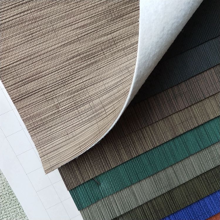 箱包手袋印刷革面料L6926包装装饰革材料编织纹毛布底条纹材料