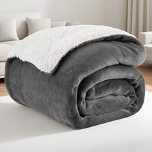 定制双层加厚羊羔绒毯子复合法兰绒外贸跨境盖毯夏尔巴毛毯